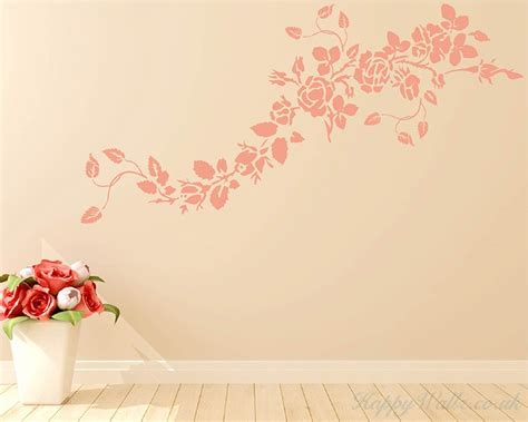 Rose Flower Vines Decals Modern Wall Art