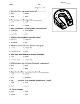If your scientist is mad for magnets, let him explore a few fun facts about magnetism with this physics page! This may be also use as a preassessment. | Second grade ...