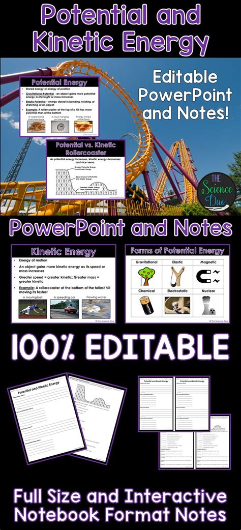 Potential And Kinetic Energy Powerpoint And Notes