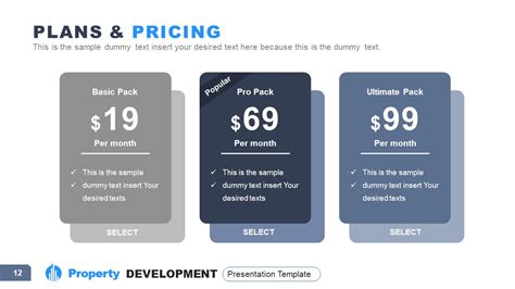 Four Product Pricing Options Table Powerpoint Template Slidemodel