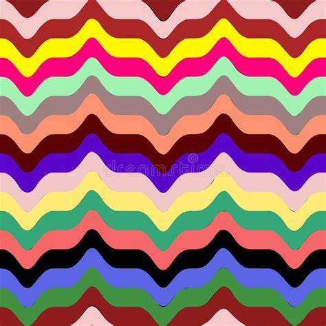 Seamless Pattern With Colored Wavy Stripes Stock Illustration