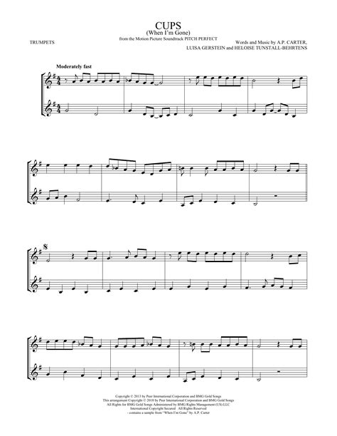 Cups When Im Gone From Pitch Perfect Sheet Music Anna Kendrick