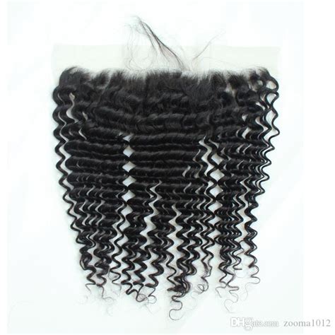 Deep Curly Brazilian Full Lace Frontals Virgin Human Hair Transparent Lace Closures Pre Plucked