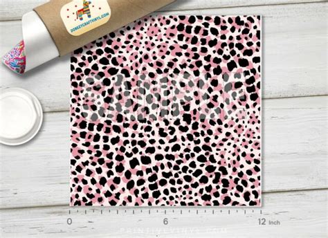 Pink Leopard Pattern Printed Htv Adhesive Vinyl Heat Transfer Vinyl