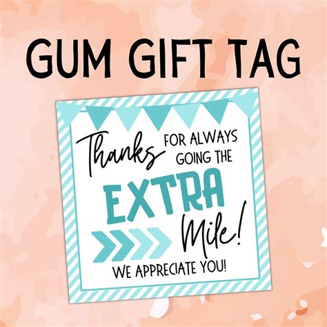 Thank You For Going The Extra Mile Gift Tag Appreciation Etsy