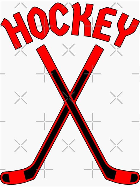 Hockey Crossed Sticks Logo Sticker For Sale By Hockeybubble Redbubble