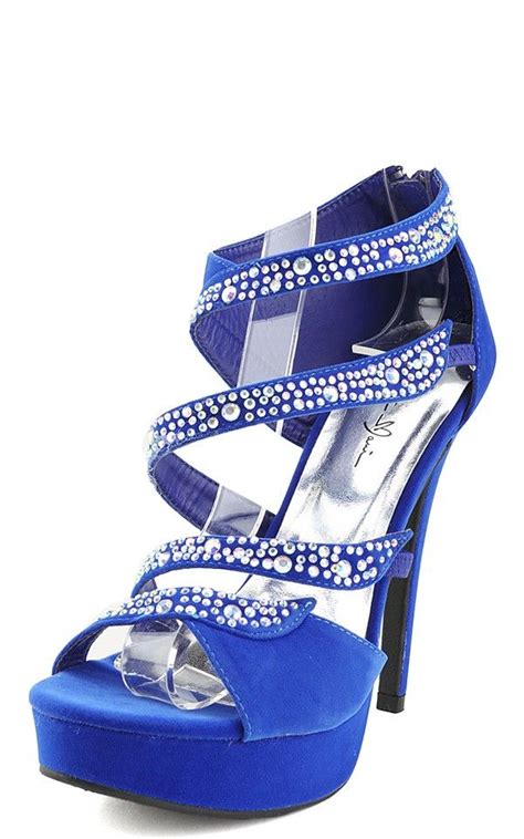 royal blue rhinestone high heels heels blue high heels
