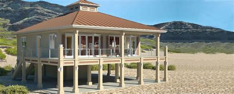 The foundations for these home designs typically utilize pilings, piers, stilts or cmu block walls to raise the home off grade. Clearview 1600LR - 1600 sq ft on piers | Beach House Plans ...