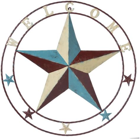 Red White And Blue Metal Welcome Star 24 Metal Stars Barn Star