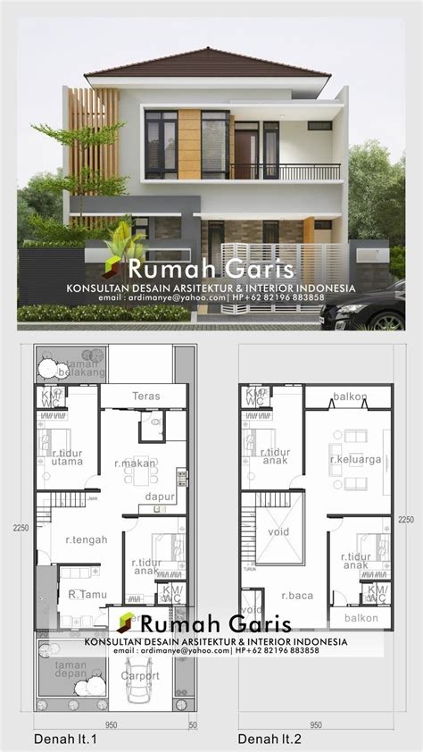 Floor Plan And Front House 2 Floor 2 Advance Modern Minimalist Land