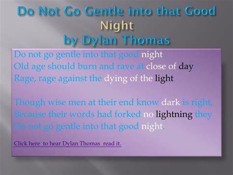 💣 Do Not Go Gentle Into That Good Night Meter Do Not Go Gentle Into