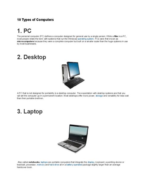 10 Types Of Computersdoc Desktop Computer Personal
