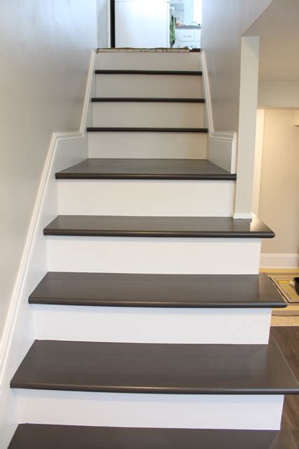 For basement stairs we prefer porch and floor paint as most of them come with 100 % acrylic coating. Painting Wood Basement Steps - Danks and Honey