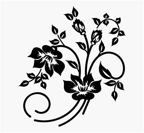 Black And White Flower Vector At Collection Of Black