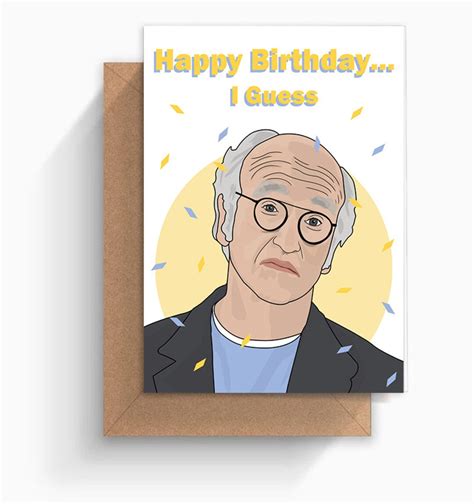Larry David Birthday Card Etsy