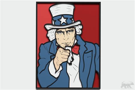 Uncle Sam Poster Layered Design For Cutting Lasercraftum