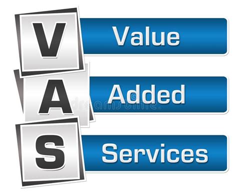 VAS - Value Added Services Blue Grey Squares Vertical Stock ...
