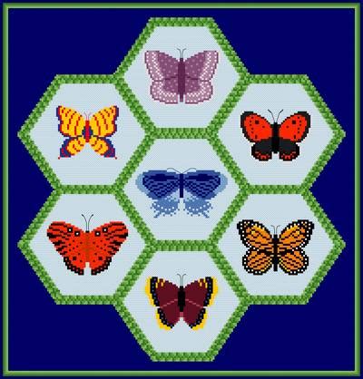Free alphabet charts, free alphabet cross stitch charts. Butterflies Cross Stitch Pattern insects