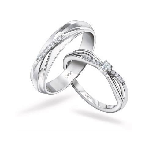 Designer Platinum Couple Rings With Diamonds Jl Pt 912