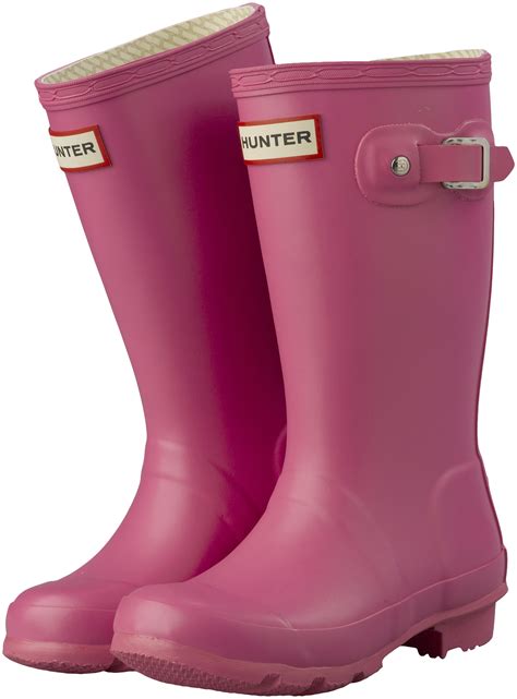 Kids Hunter Wellies Fuchsia Pink Original Rain Wellington Boots