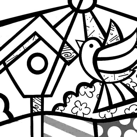 Baú da Web Desenhos de Romero Britto para Colorir