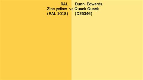 Ral Zinc Yellow Ral 1018 Vs Dunn Edwards Quack Quack De5346 Side By