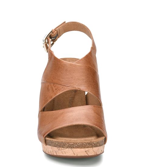 Wedges Corrina Leather Cork Wedge Sandals Luggage Sofft Womens ⋆