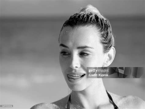 Fashion Model Wearing Swimwear On Beach Outdoors High Res Stock Photo