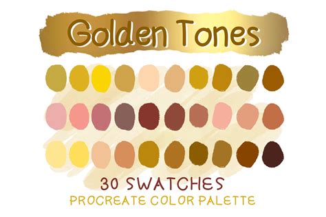 Golden Tones Procreate Color Palettes Instant Download Procreate Color
