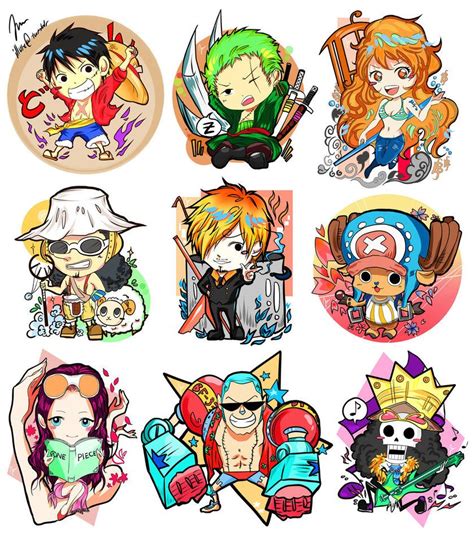 One Piece Chibi Strawhats By Juu One Piece Drawing One Piece