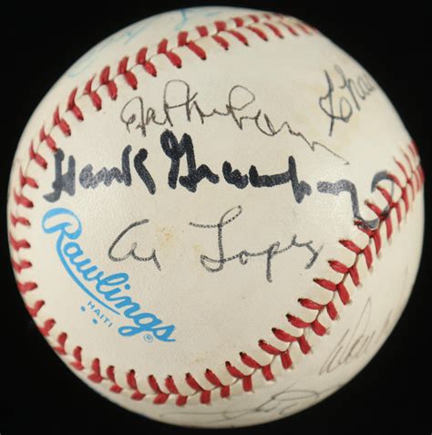 Baseball Legends Oal Baseball Signed By 14 With Hank Greenberg Joe