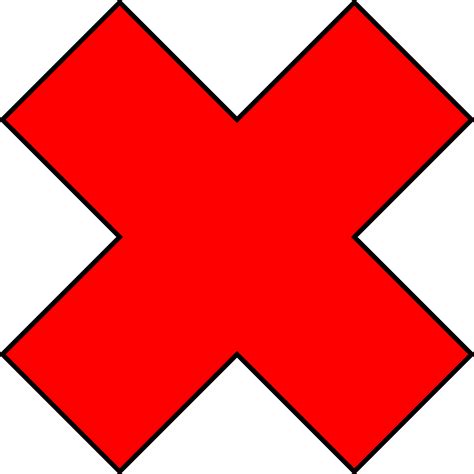 Error Check Mark Clip Art Red Cross Png Download 24002400 Free