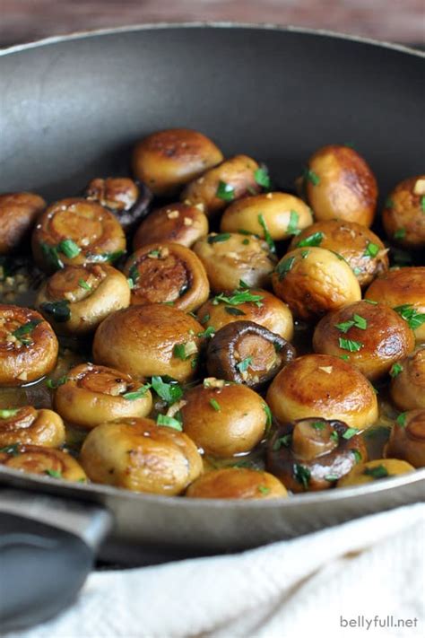 Sauteed Mushrooms with Buttery Garlic Sauce - Belly Full