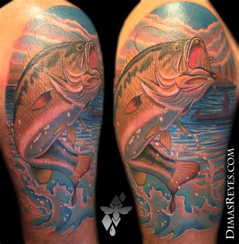 Tattoos last a lifetime, so make sure it's something you love. Color Realistic Bass Fishing Tattoo by Dimas Reyes ...