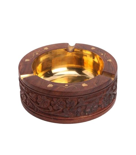 Floral Crafted Wooden Ashtray Wooden Ashtray From Nepal