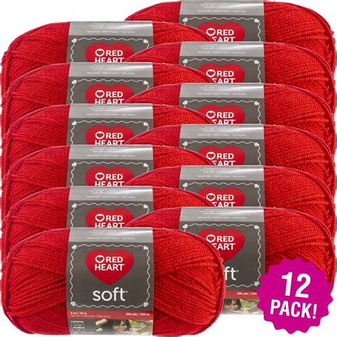 Red Heart Soft Yarn Cherry Red Multipack Of 12