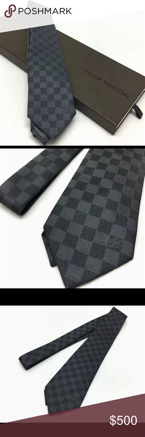 100 Nwb Louis Vuitton Blk Checkered Damier Tie Brand New 100