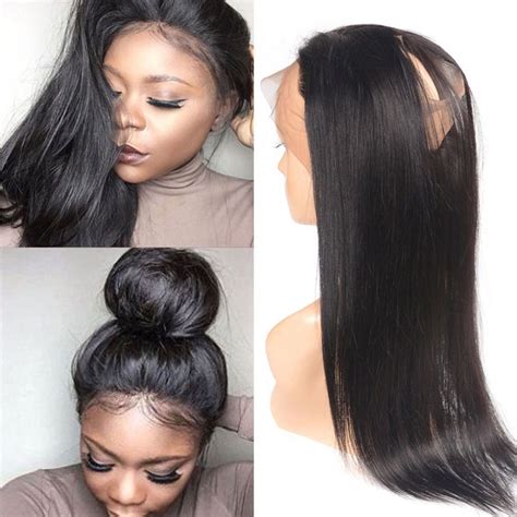 8a 14inch straight hair 360 lace frontal closure brazilian human hair extensions hair