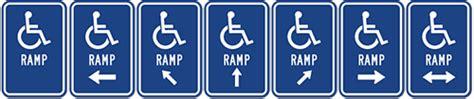 Ada Wheelchair Ramp Direction Signs Optional Arrow Ada Sign Depot