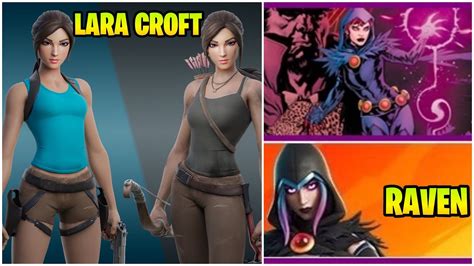 Leaked Lara Croft And Raven Skins In Fortnite Chapter 2 Season 6 Youtube