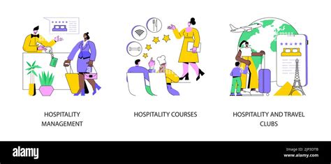 Hotel Business Abstract Concept Vector Illustration Set Hospitality