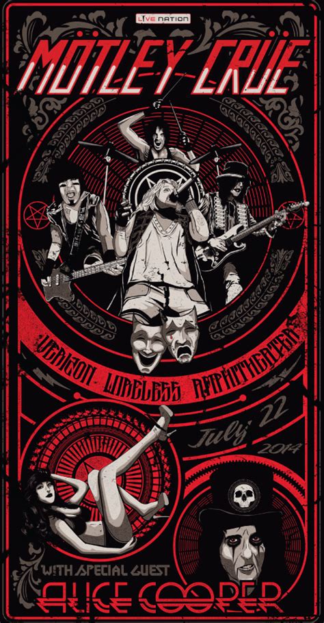 Motley Crue Gig Poster On Behance Rock Band Posters Rock Poster Art Rock Posters