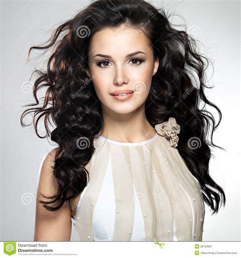 Beautiful Woman With Long Brown Hair Royalty Free Stock