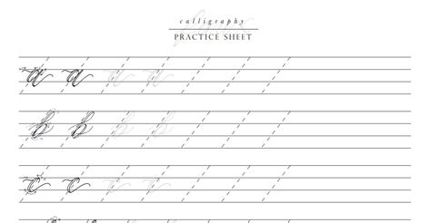 Free Beginner Calligraphy Practice Sheets Pdfs Freebie Off