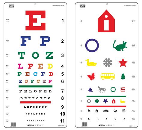 Traditional Snellen Color And Kindergarten Color Distance Vision Eye