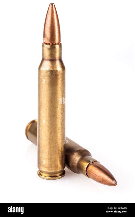 Rifle Bullets Isolated On White Background Stock Photo Alamy