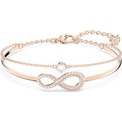 Swarovski Infinity Rose Gold Plated Bangle Bracelet 5518871 Francis