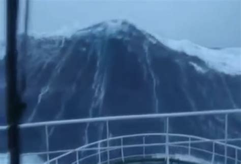 Viral Video Shows Cruise Ship Smashed By 100 Foot Wave In The North Sea