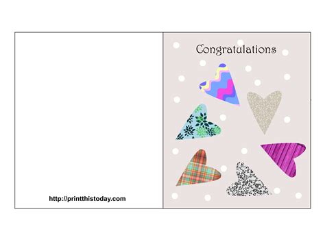 Congratulations Card Template Printable Cards Design Templates