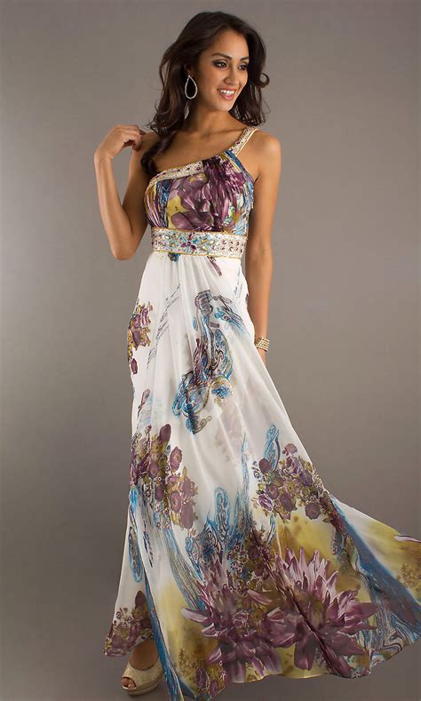 Whether you're the guest of the bride or groom, you'll look dapper with the right wedding attire for any dress code. Long Print Prom Dresses, One Shoulder Gown- PromGirl